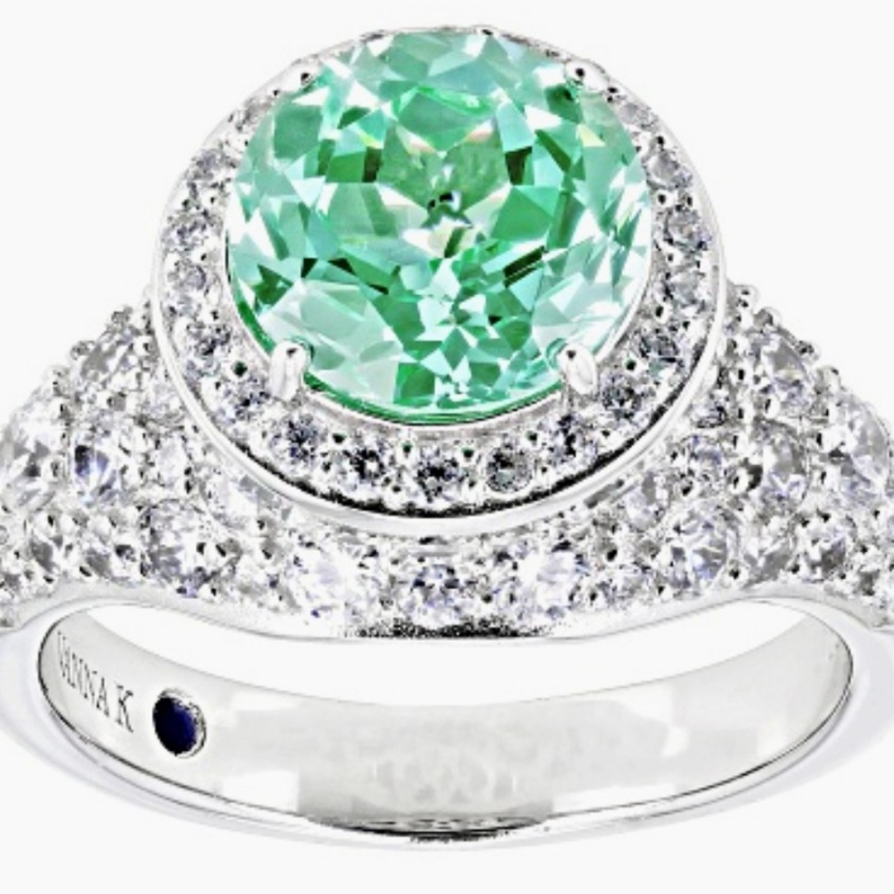 JTV Caribbean Green Spinel Ring Size 7 By Vanna K